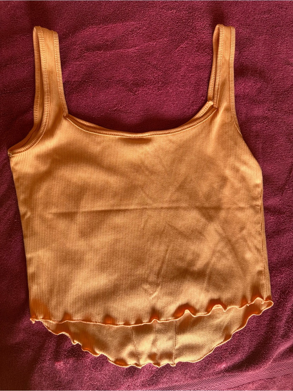 SHEIN Mustard Yellow Ribbed Square-Neck Camisole - Picture 2 of 2